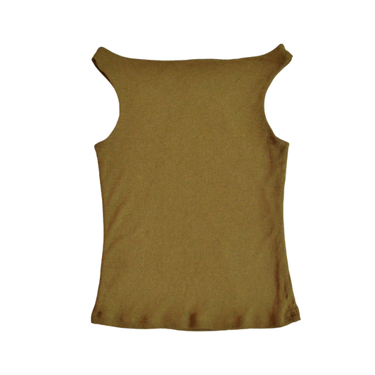 Blusa verde olivo cuello cuadrado