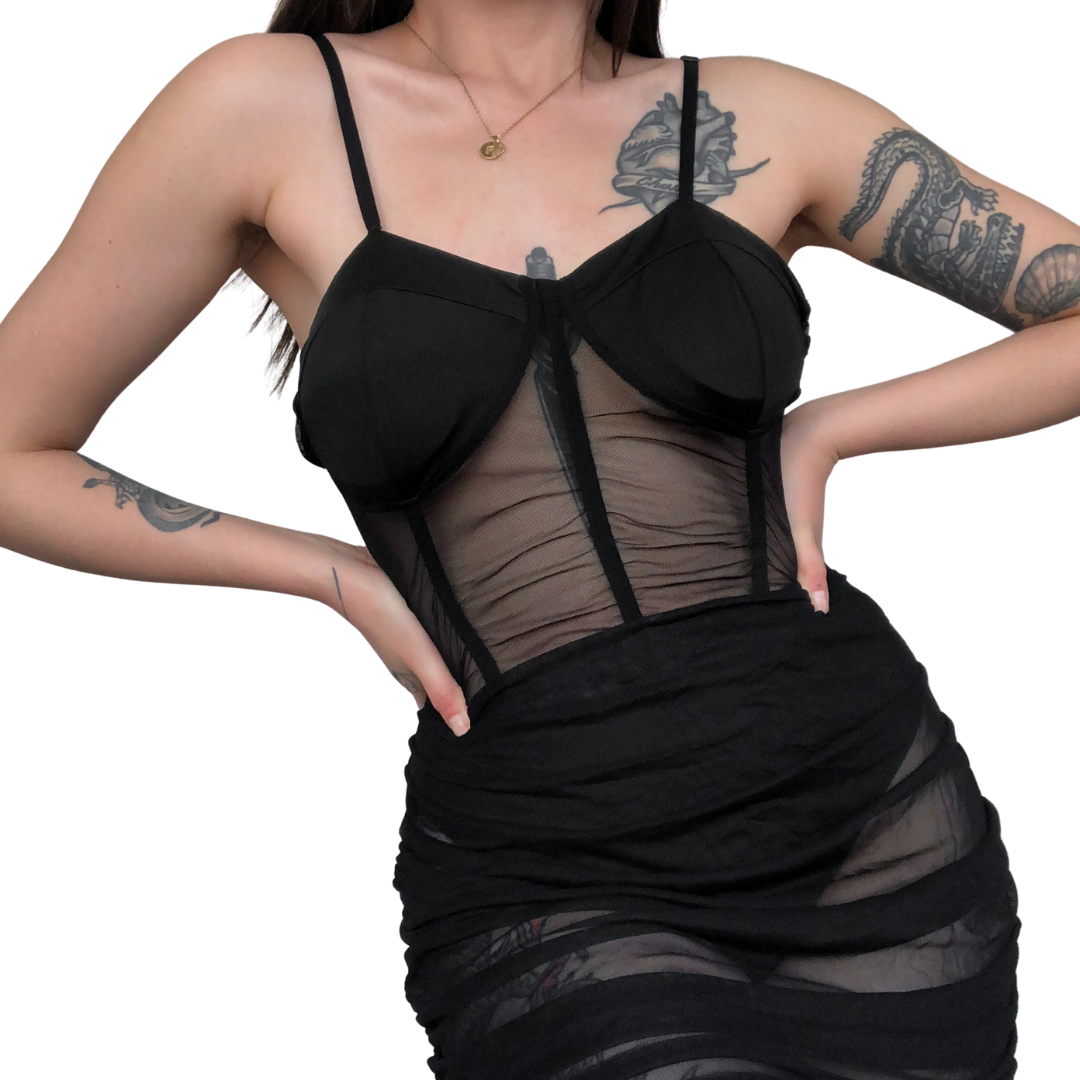 Vestido negro mesh