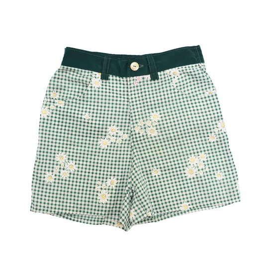 Short cuadriculado con flores