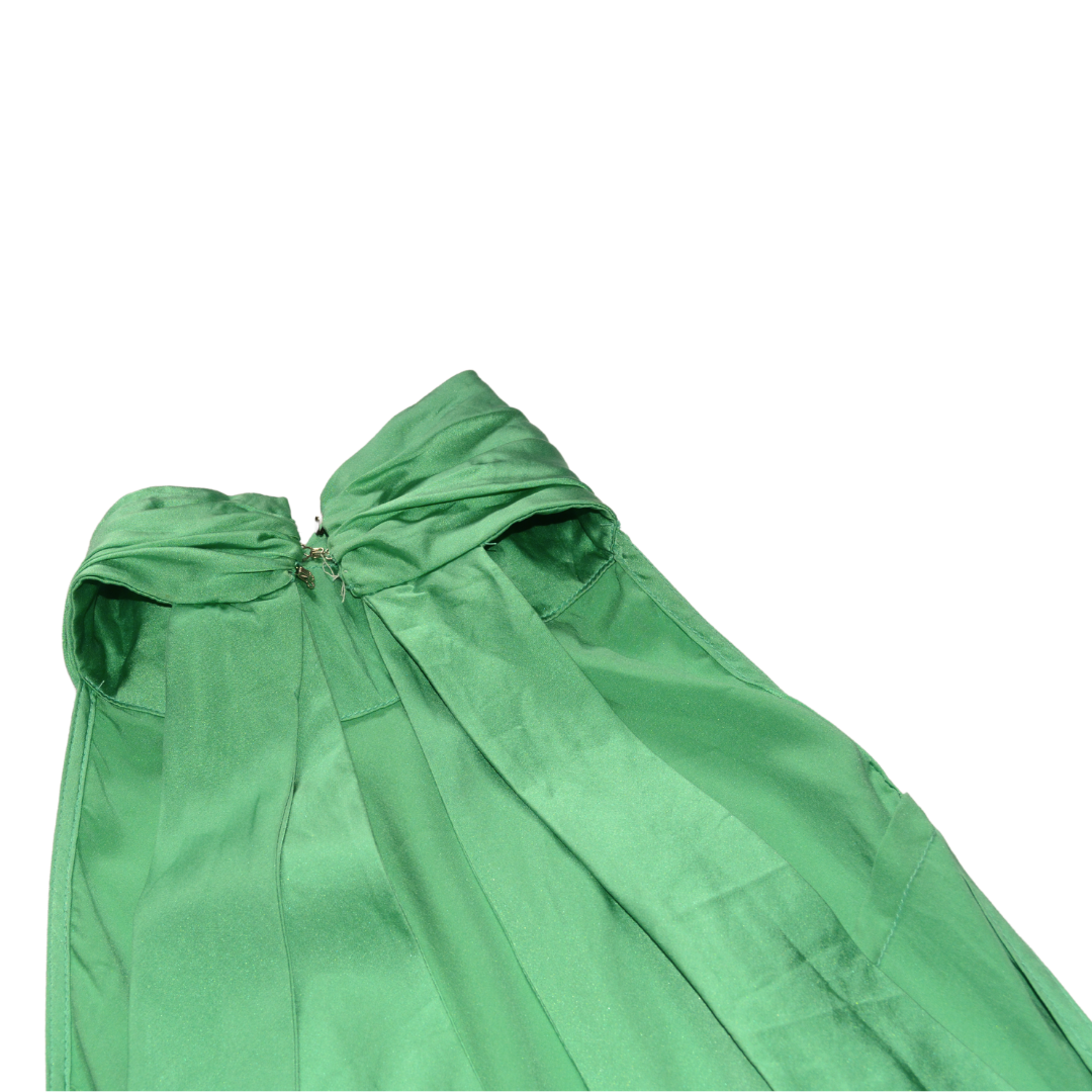 Vestido verde largo de seda