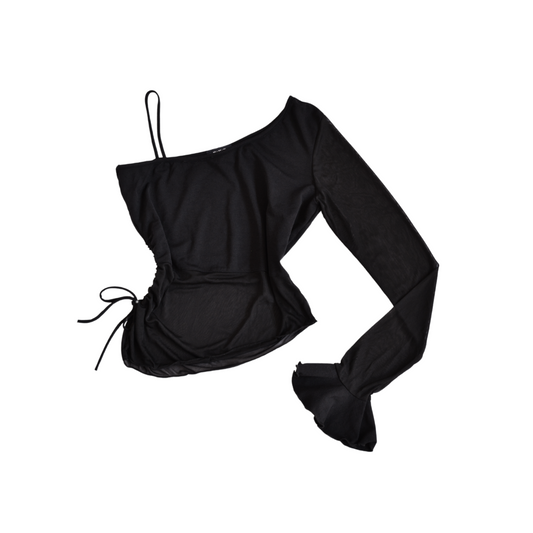 Blusa negra corte asimétrico
