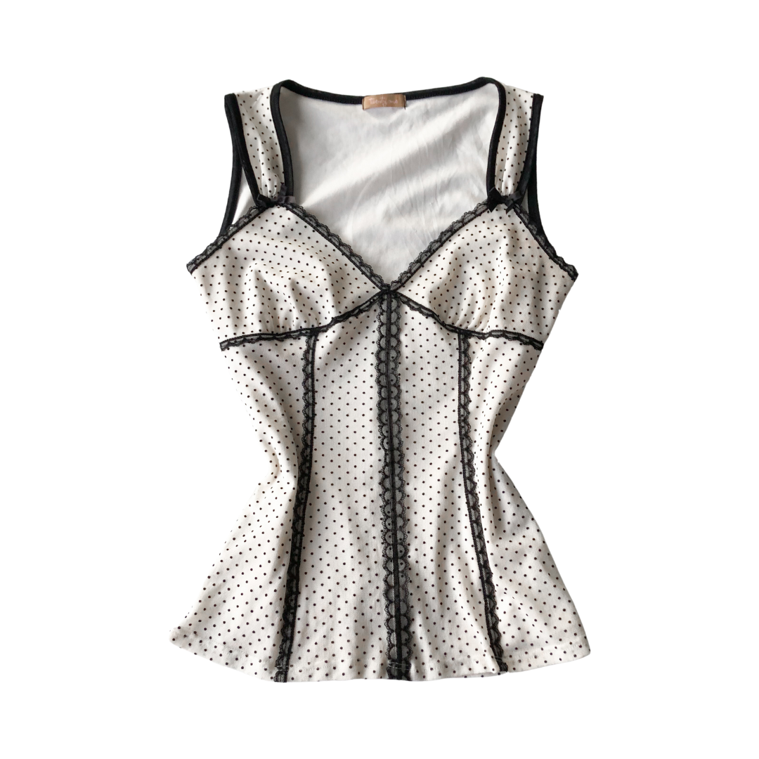 Blusa polka dots encaje