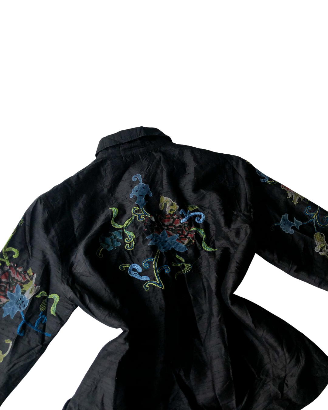 Blusa 90s de seda y canutillo