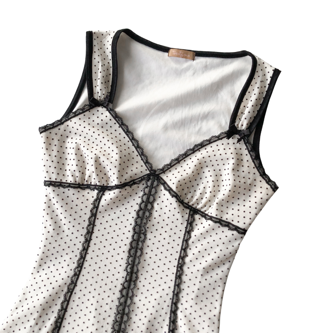 Blusa polka dots encaje