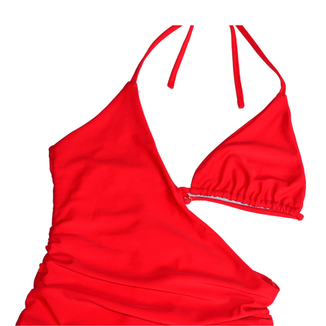 Vestido rojo drappeado