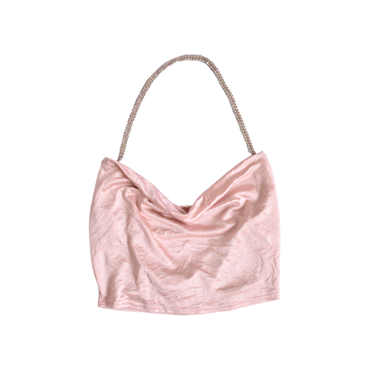 Top rosa satinado con pedrería