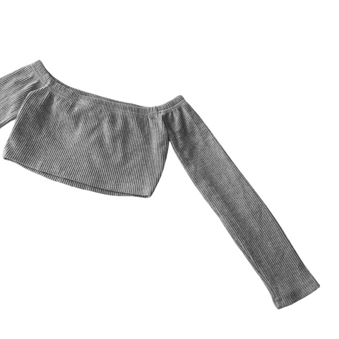 Top gris off shoulder
