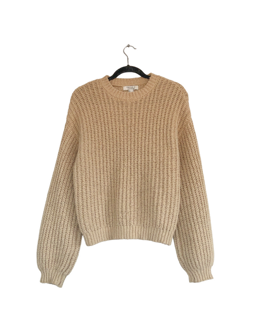 Suéter knit grueso beige vainilla