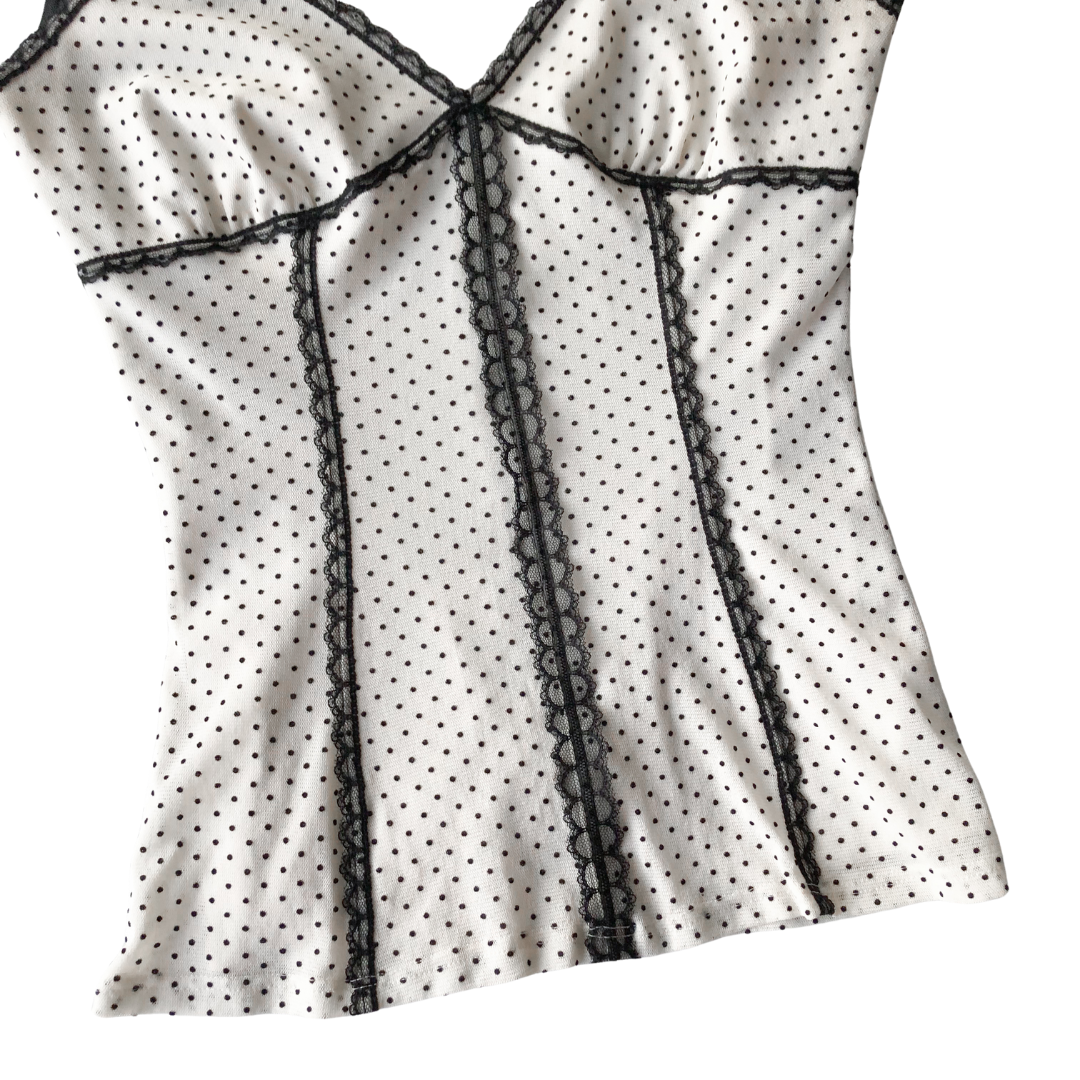 Blusa polka dots encaje