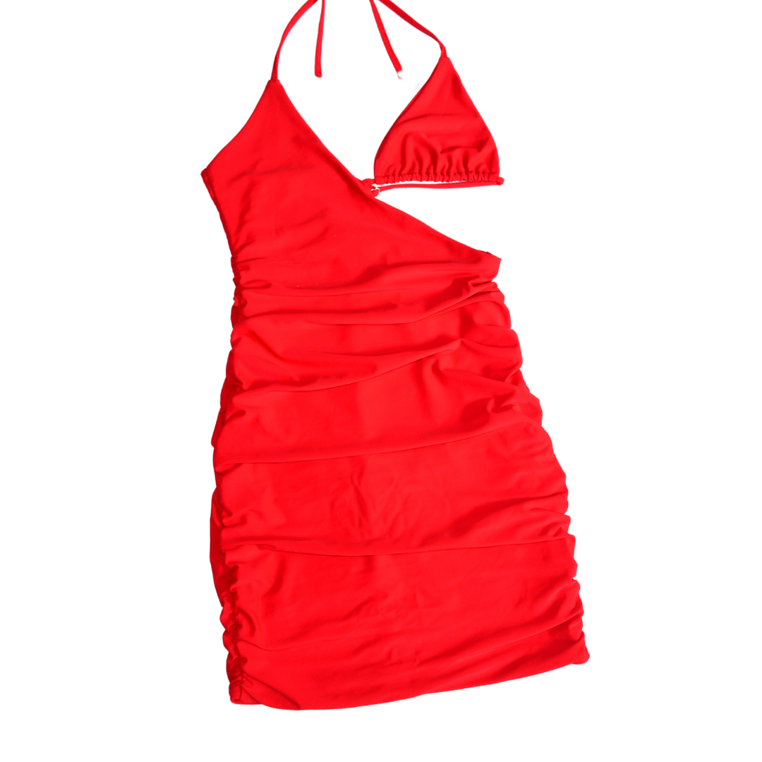 Vestido rojo drappeado