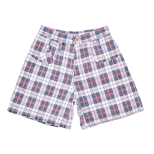 Momshort Steel Jeans Plaid 80s