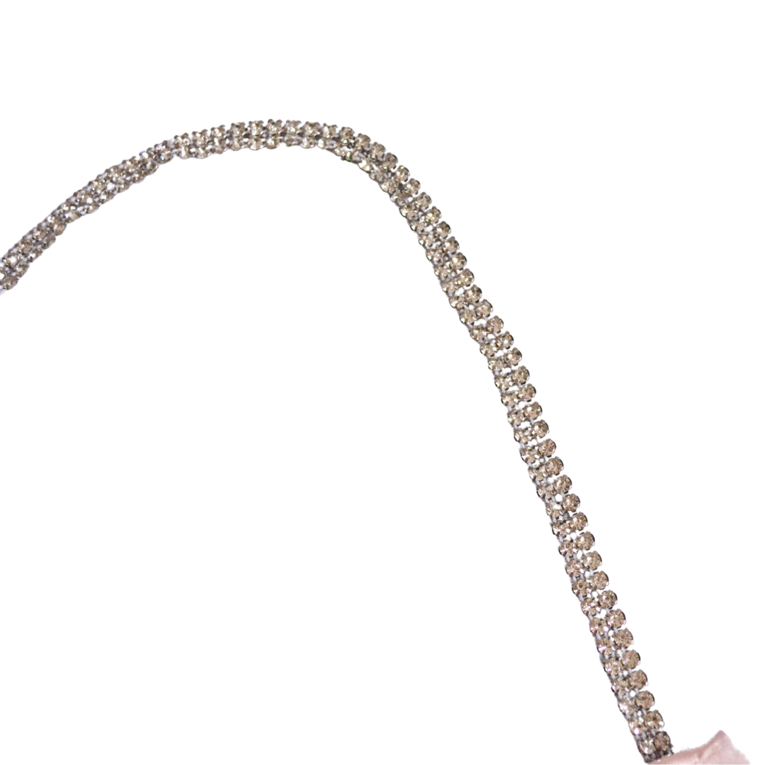Top rosa satinado con pedrería