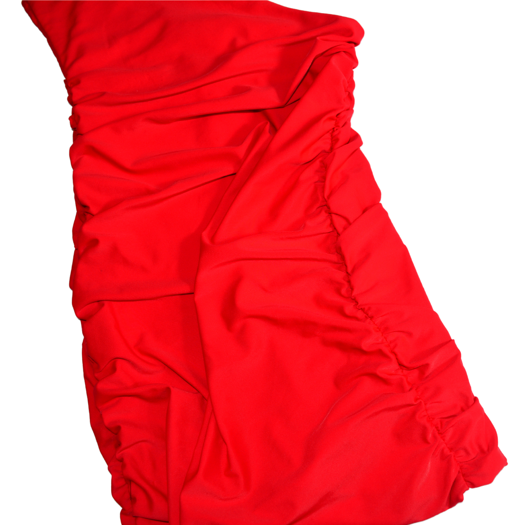 Vestido rojo drappeado