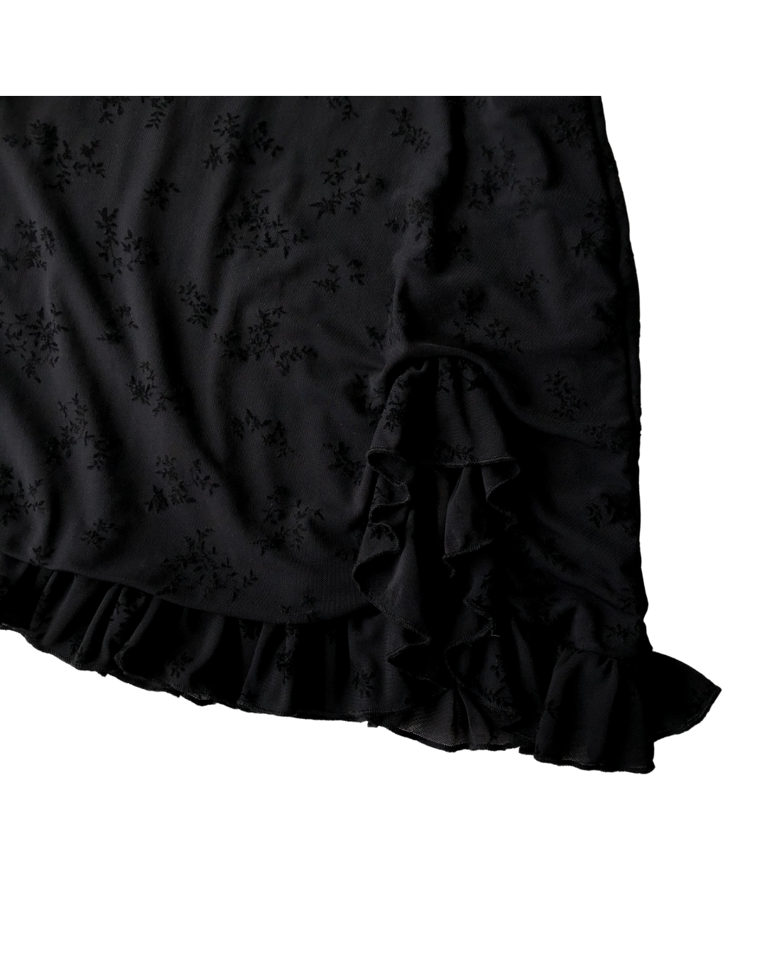 Vestido negro mesh abertura lateral
