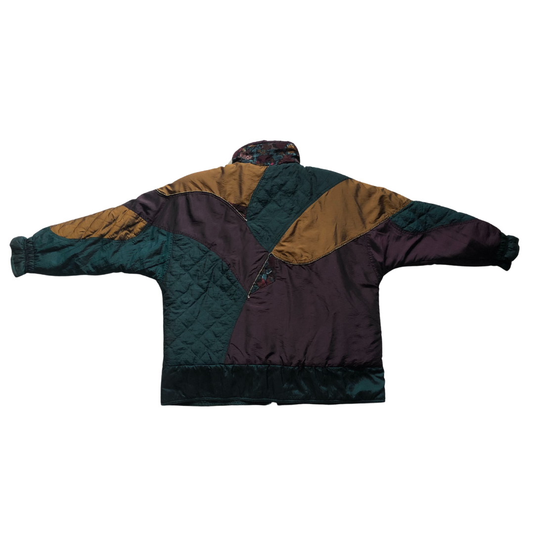 Chamarra 80s bomber patchwok floral