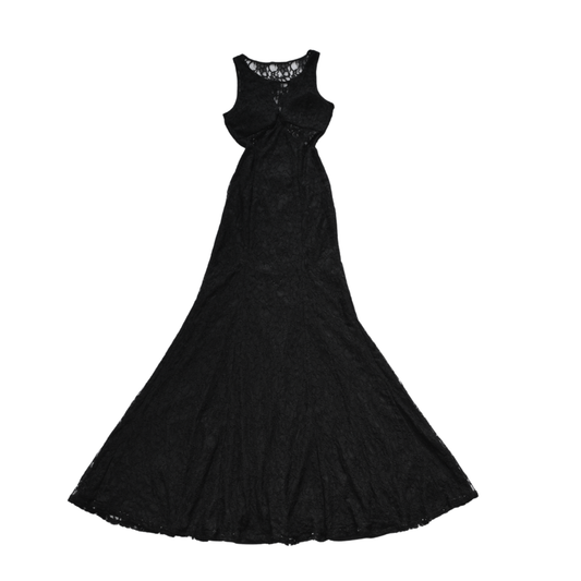 Vestido negro encaje y falda sirena