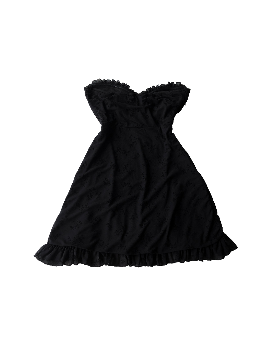 Vestido negro mesh abertura lateral
