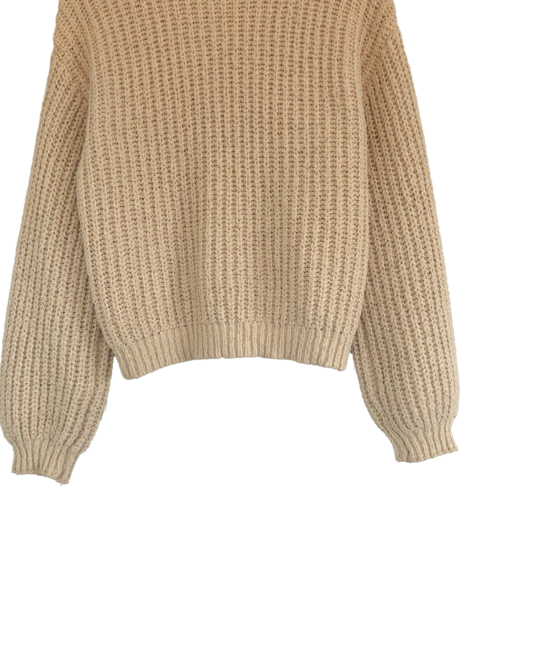 Suéter knit grueso beige vainilla