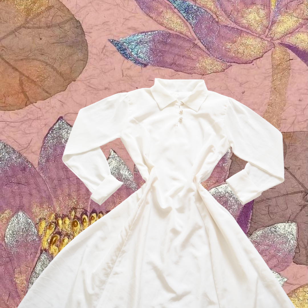 Vestido blanco perla vintage