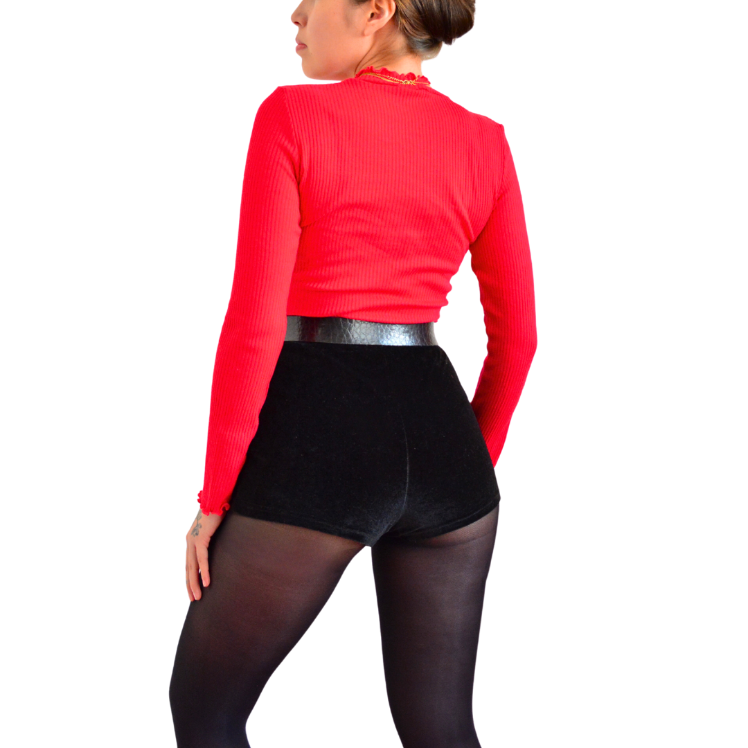 Blusa roja missing heart upclycling