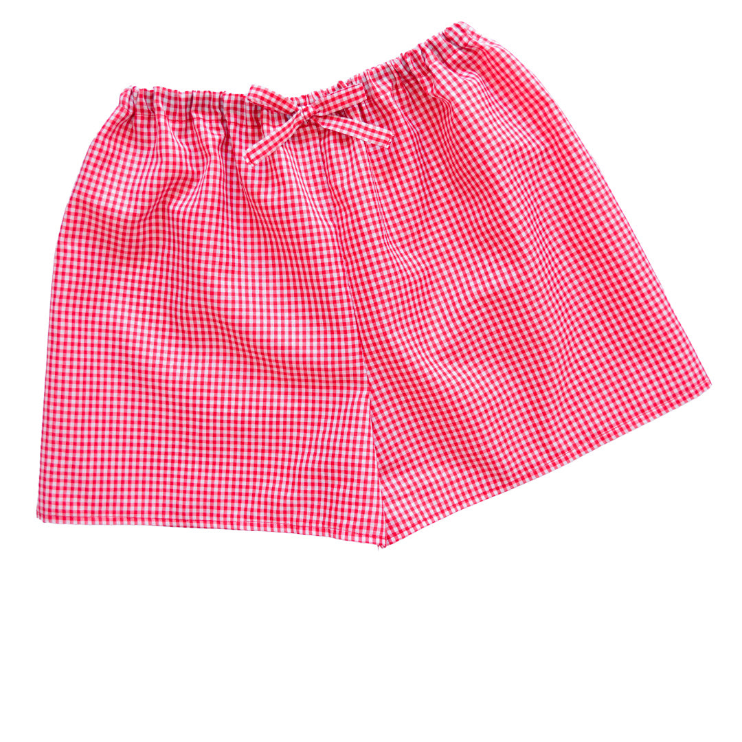 Short rojo de cuadros handmade