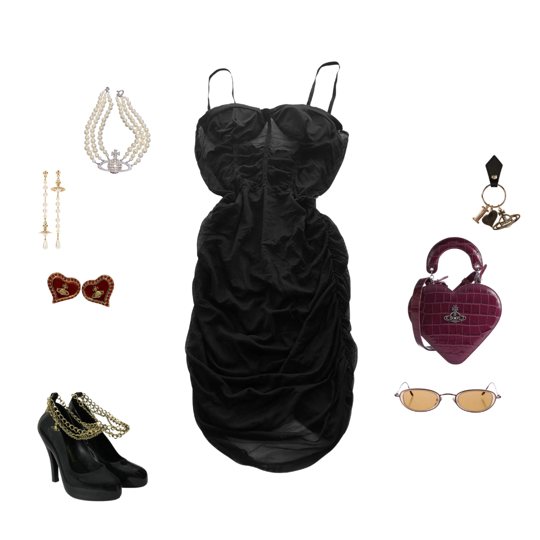 Vestido negro mesh