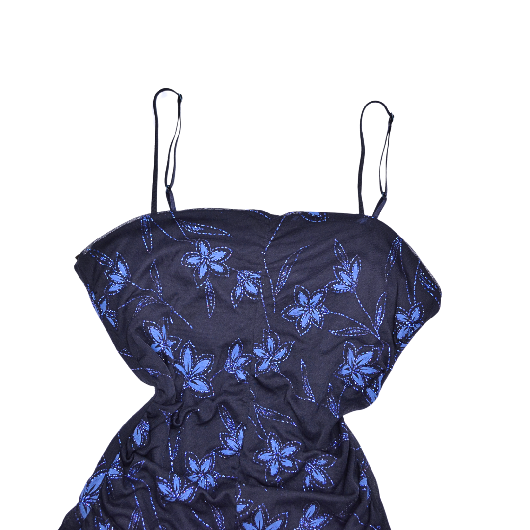 Blusa mesh con glitter floral