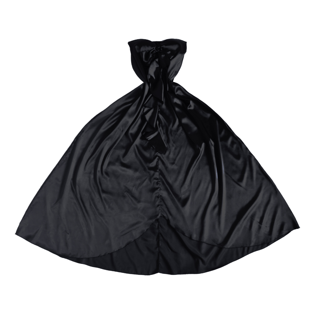 Vestido negro satinado