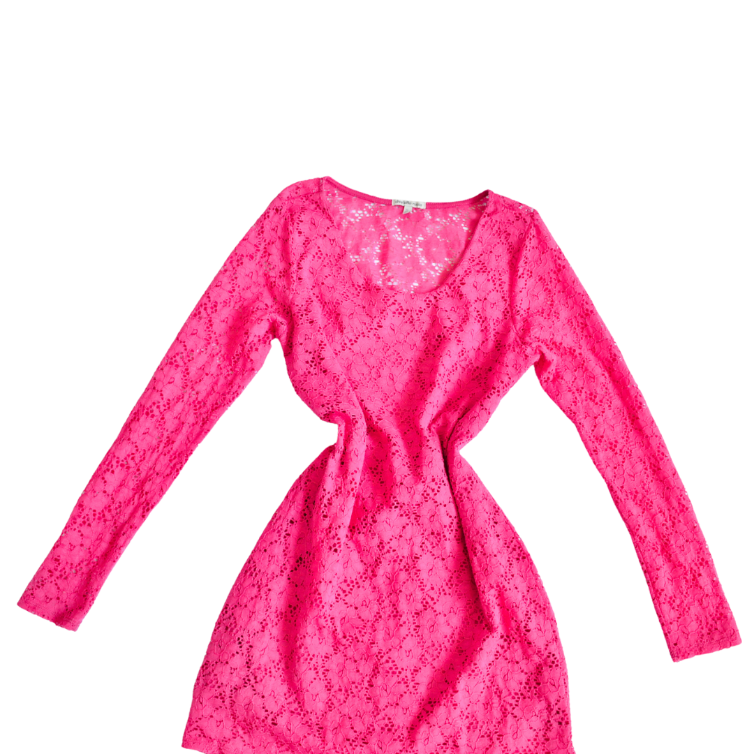 Vestido rosa de encaje