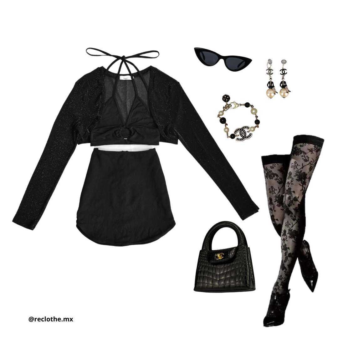 Manguitas mesh con glitter