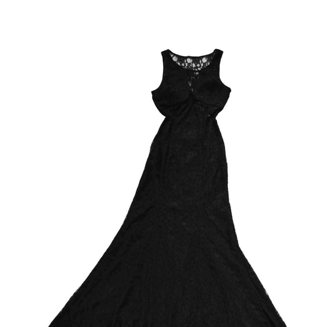 Vestido negro encaje y falda sirena