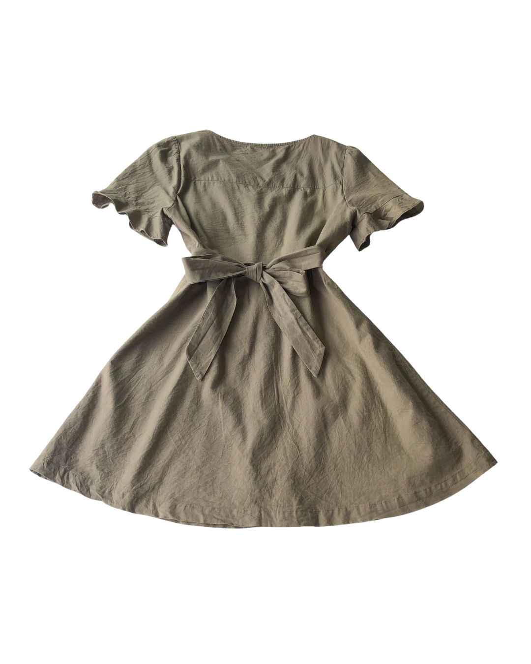 Vestido verde olivo de botones