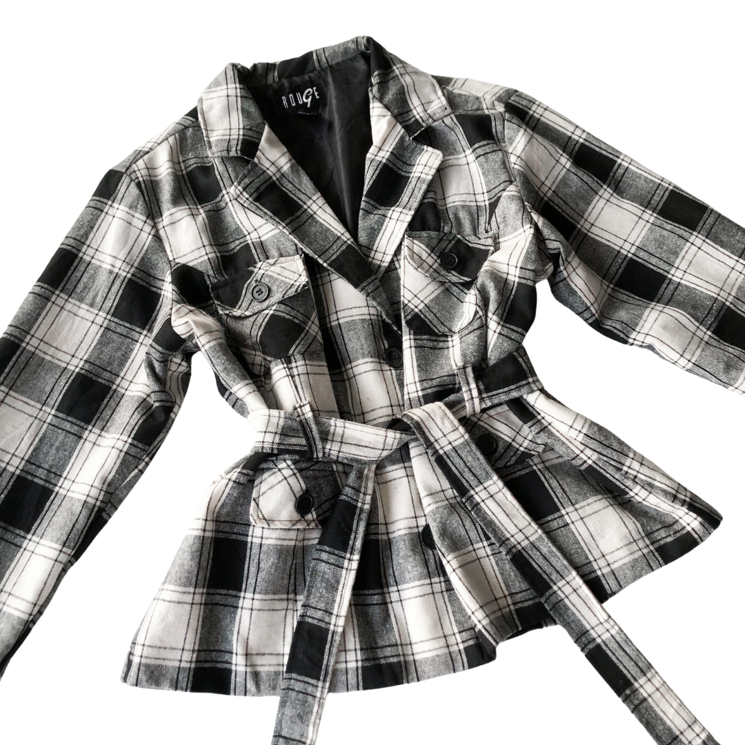 Blazer Abrigo cuadriculado