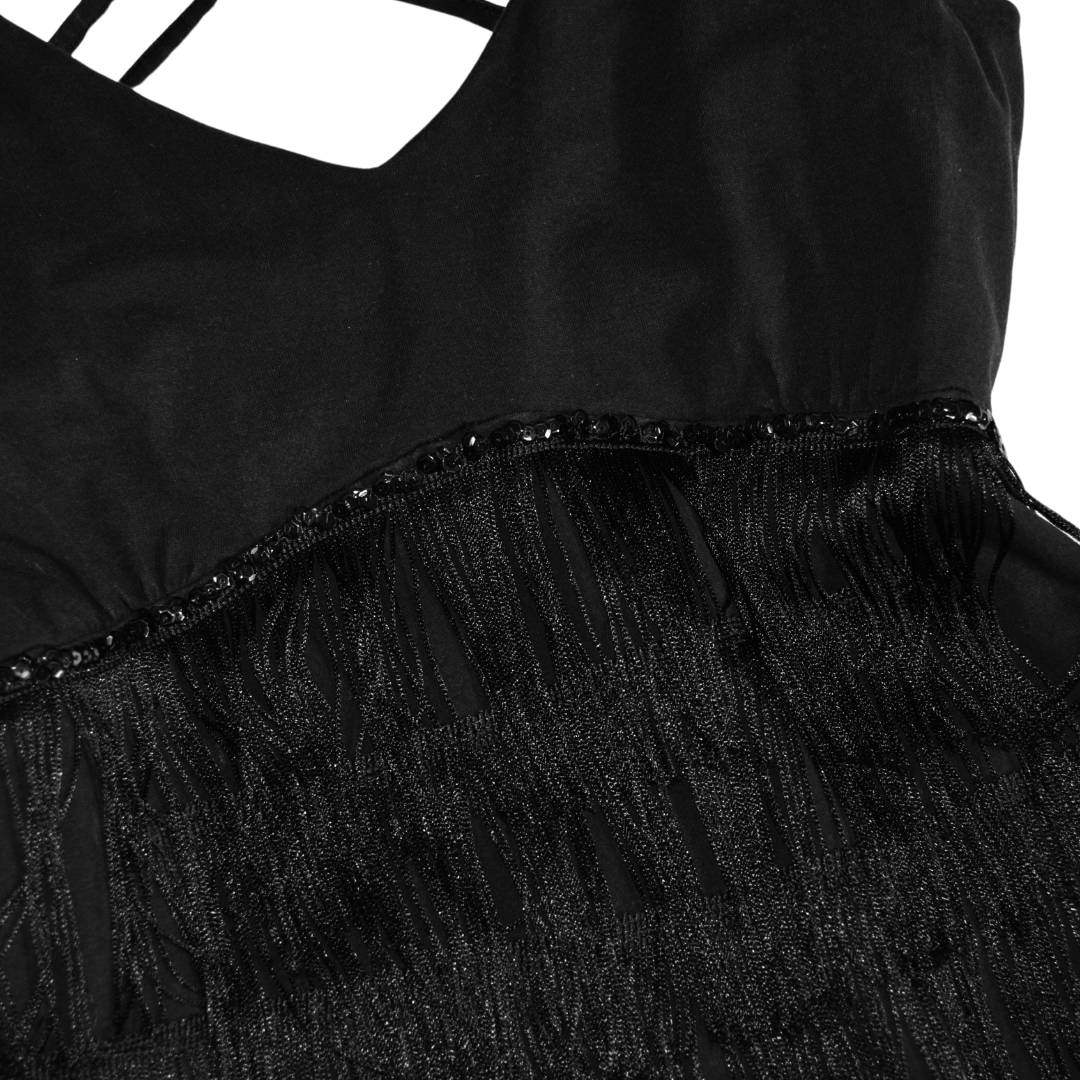 Vestido negro flapper