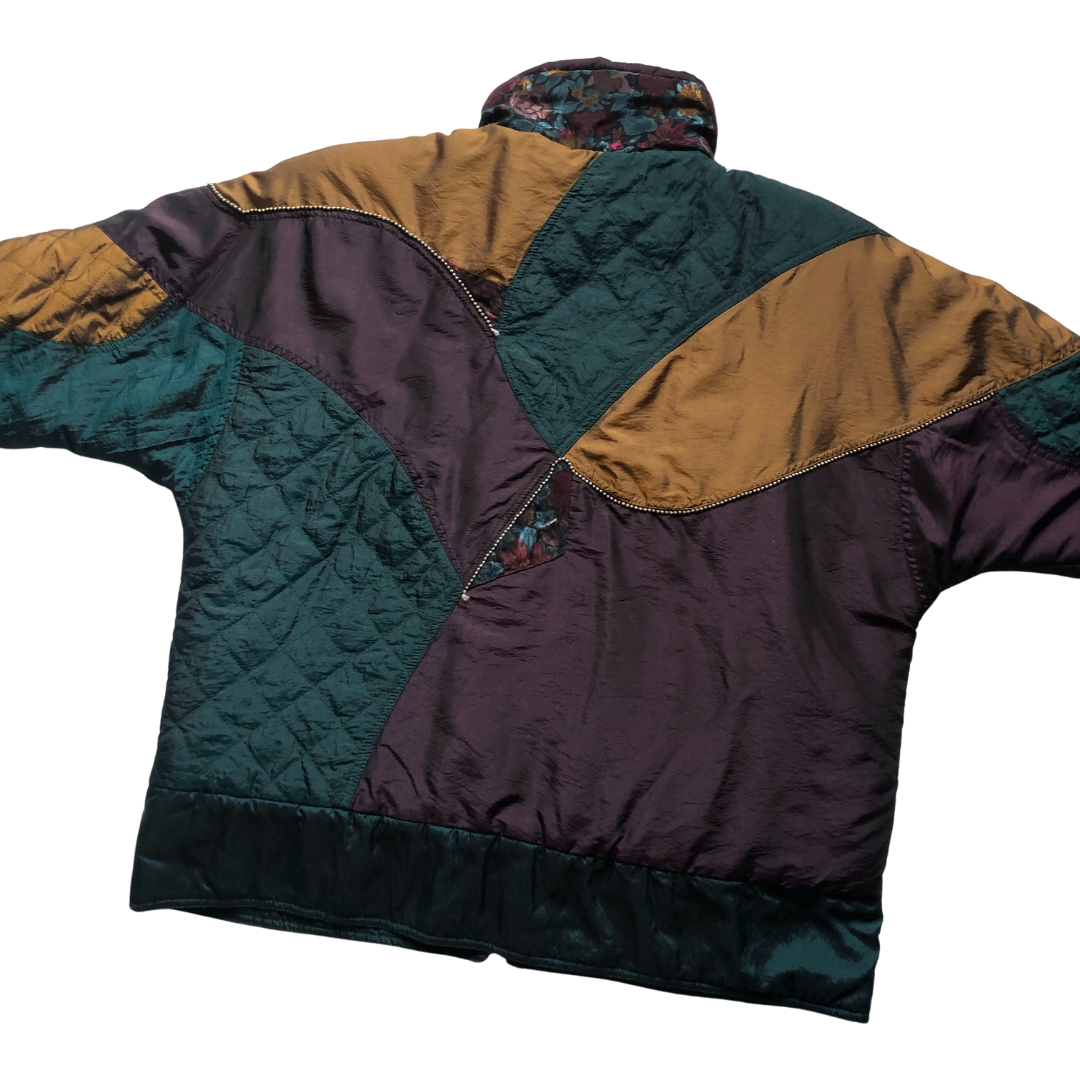 Chamarra 80s bomber patchwok floral