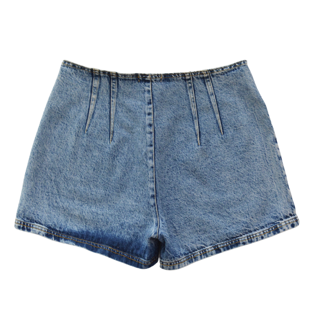 Short denim tiro alto
