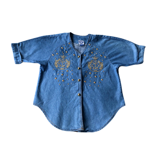 Camisa denim vintage 90s estoperoles