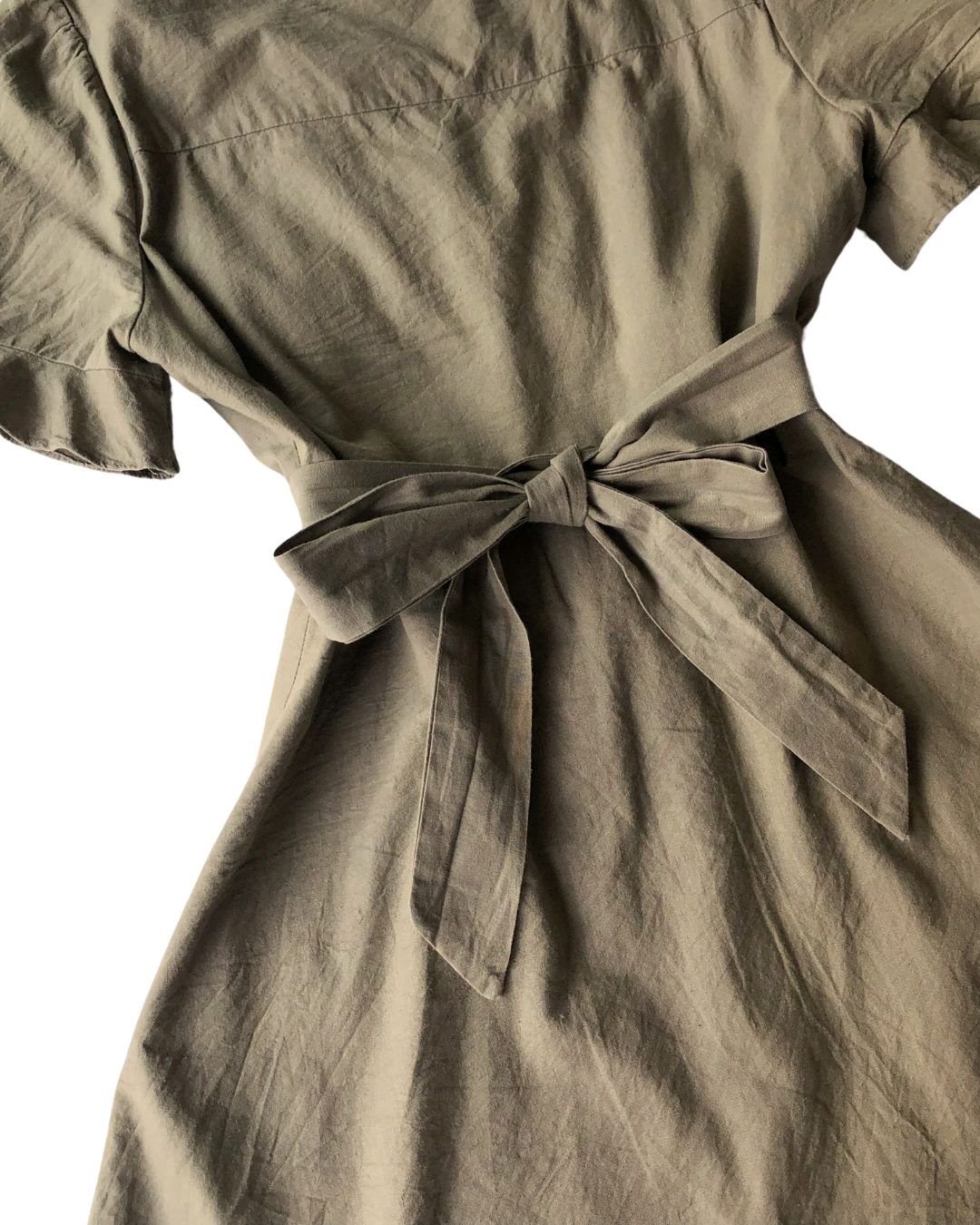 Vestido verde olivo de botones