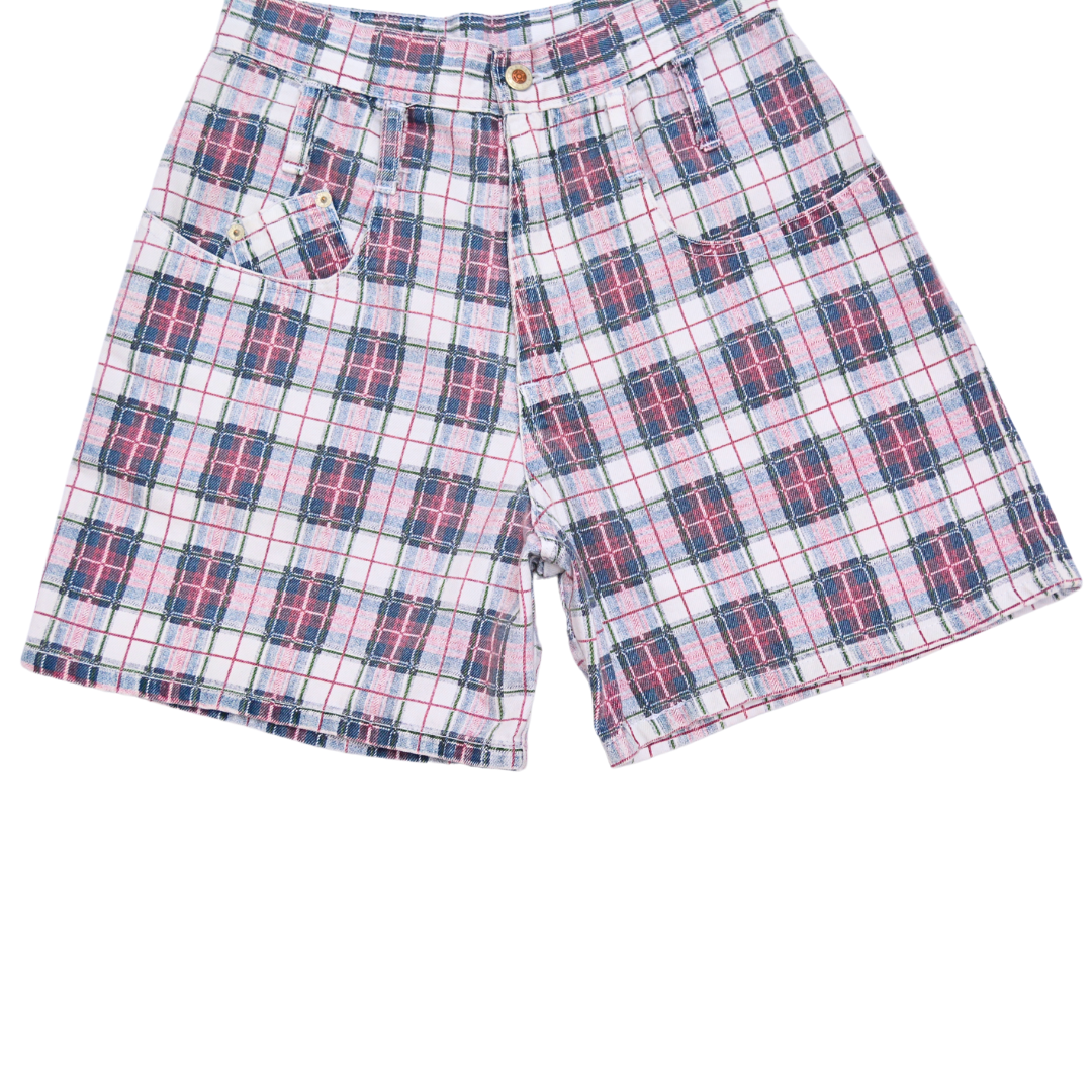 Momshort Steel Jeans Plaid 80s