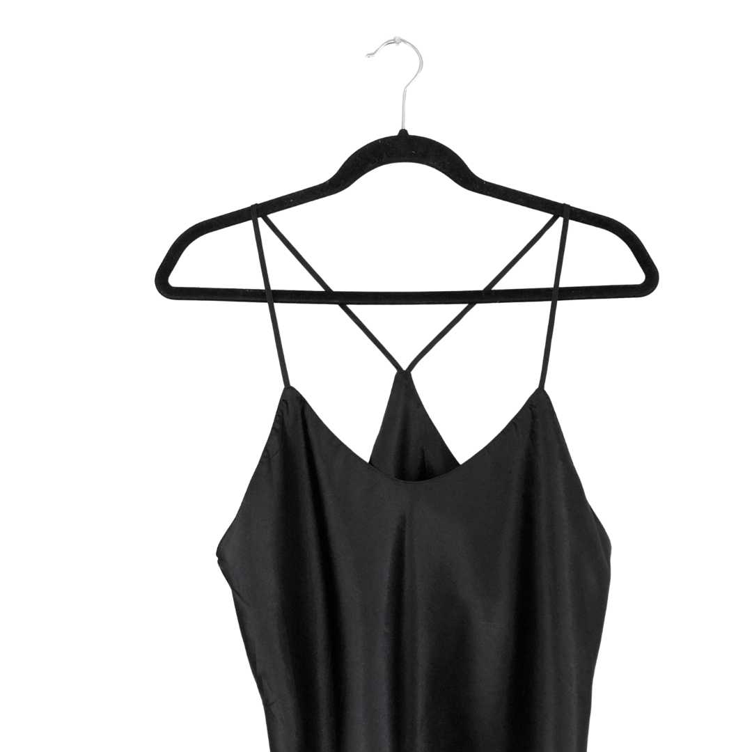 Blusa negra satin