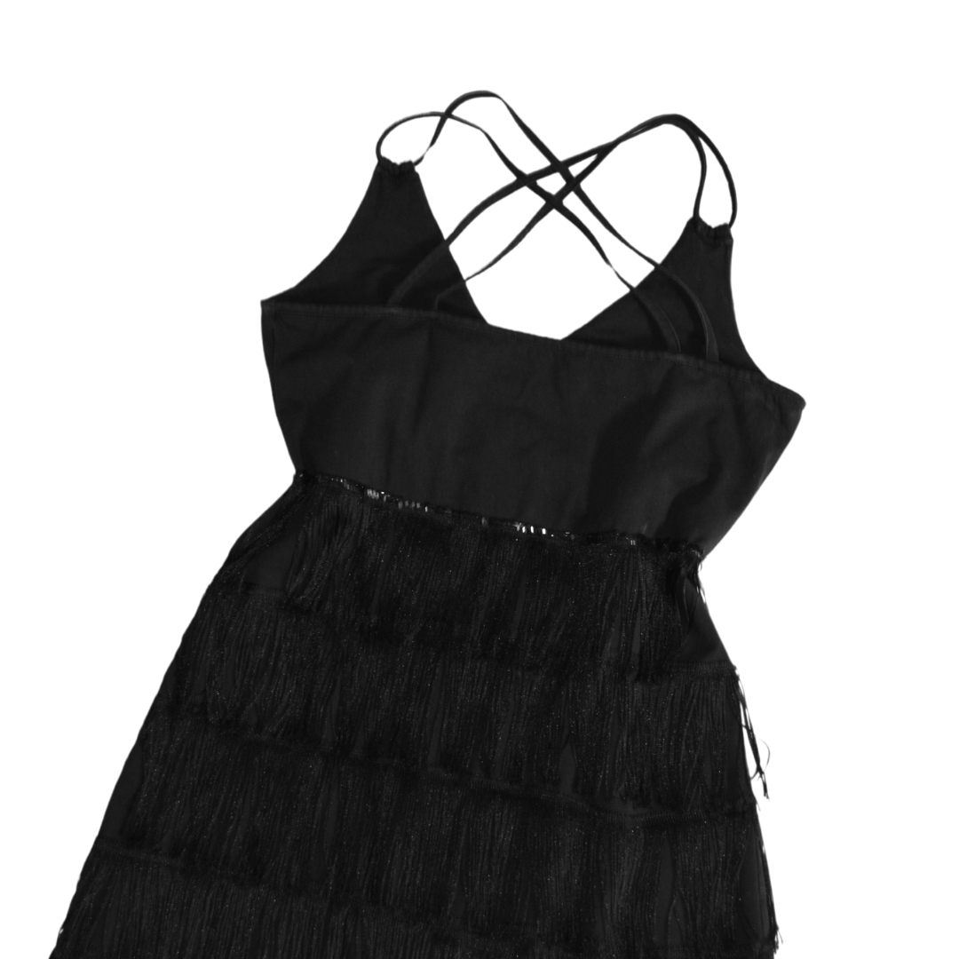Vestido negro flapper