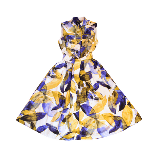 Vestido midi print abstracto