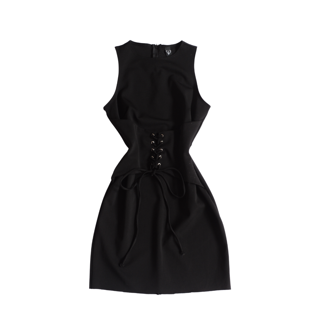 Vestido negro con corset
