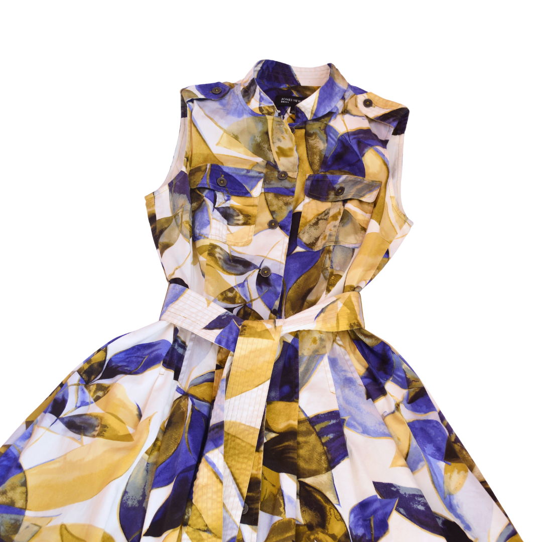 Vestido midi print abstracto