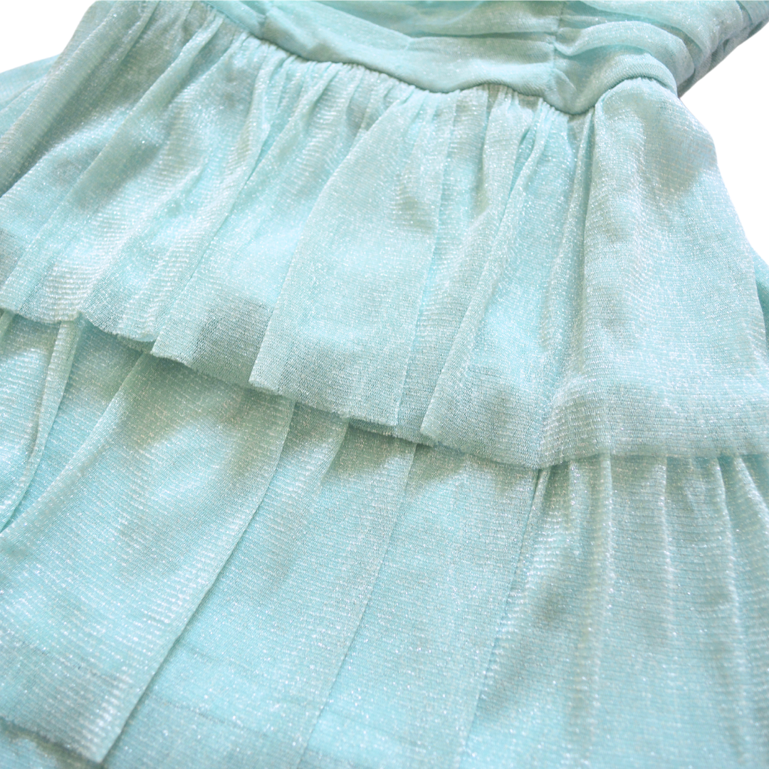 Vestido azul aqua de glitter