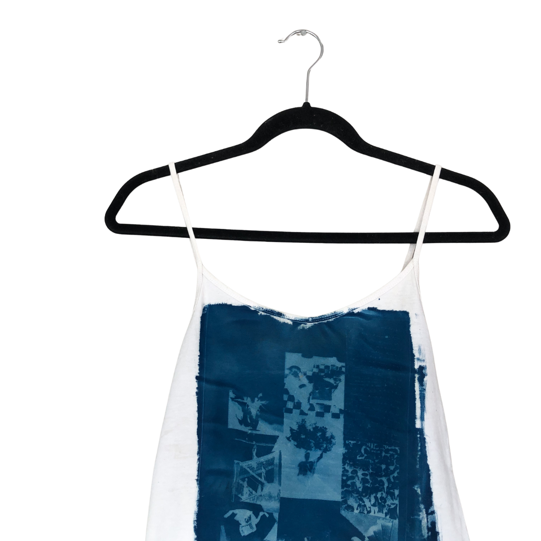 Blusa impresión cianotipia