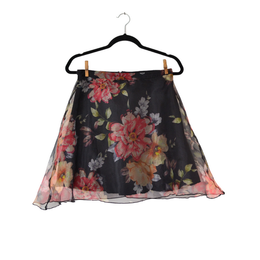 Falda floral de chiffon