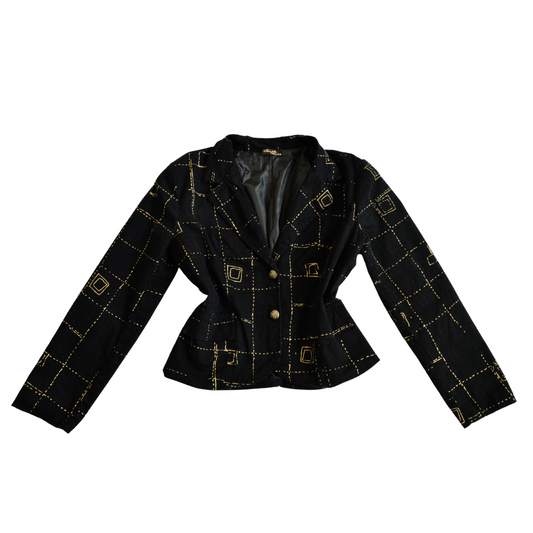 Blazer negro plaid