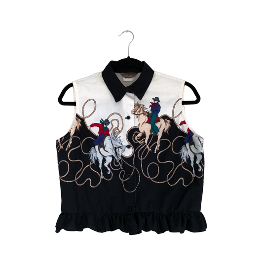 Blusa vintage de caballos upcycling