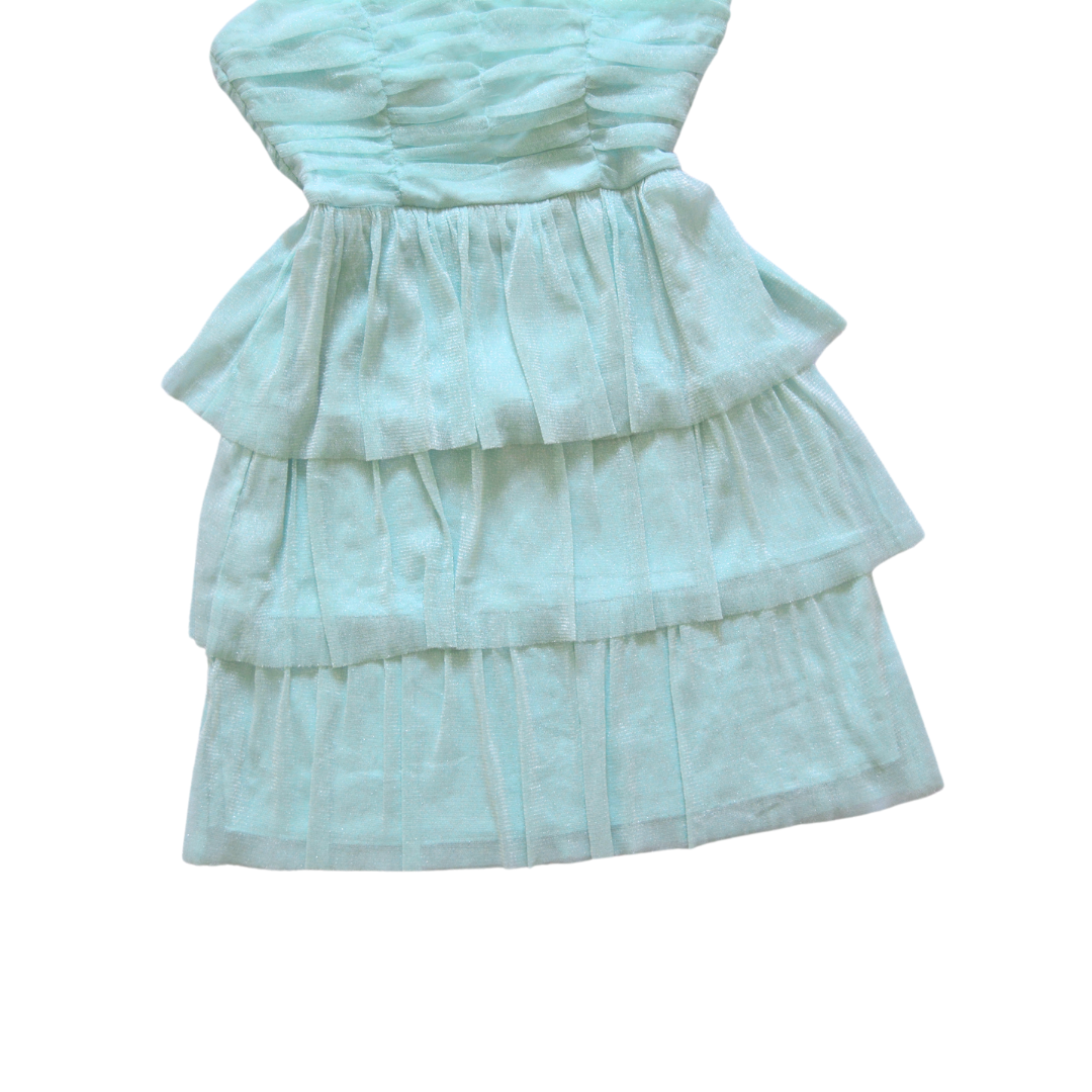 Vestido azul aqua de glitter